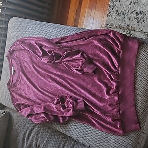 Sweater dress ruched sleeves